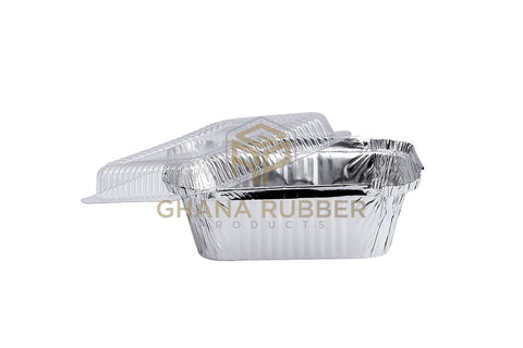 Image of Aluminium Foil Food Containers + Domed Plastic Lids 8342