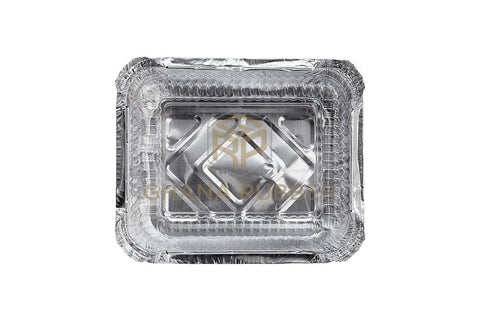 Image of Aluminium Foil Food Containers + Domed Plastic Lids 8342