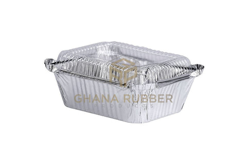 Image of Aluminium Foil Food Containers + Domed Plastic Lids 8342