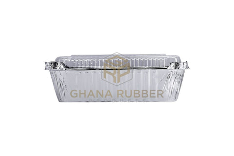 Image of Aluminium Foil Food Containers + Domed Plastic Lids 8368
