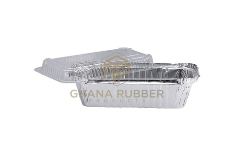 Image of Aluminium Foil Food Containers + Domed Plastic Lids 8368
