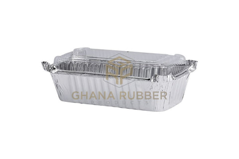 Image of Aluminium Foil Food Containers + Domed Plastic Lids 8368