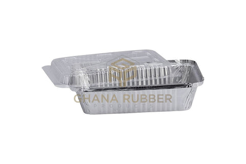 Image of Aluminium Foil Food Containers + Domed Plastic Lids 8399