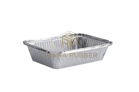 Image of Aluminium Foil Food Containers + Domed Plastic Lids 8399