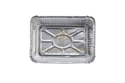 Image of Aluminium Foil Food Containers + Domed Plastic Lids 8399
