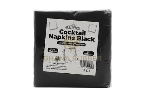 Image of Cocktail Table Napkins Black Small