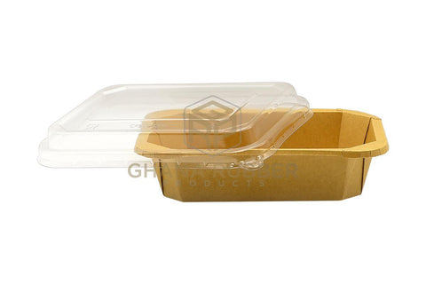 Image of Kraft Rectangular Food Pots 1200ml + Lids