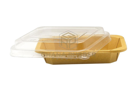 Image of Kraft Rectangular Food Pots 700ml + Lids