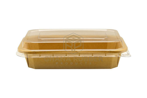 Image of Kraft Rectangular Food Pots 900ml + Lids