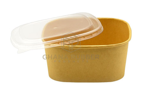 Image of Kraft Square Bowls 1400ml + Lids