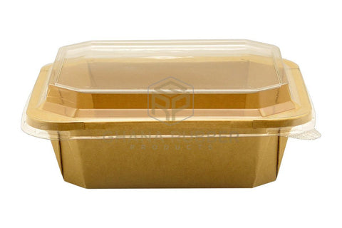 Image of Kraft Square Food Pots 1000ml + Lids