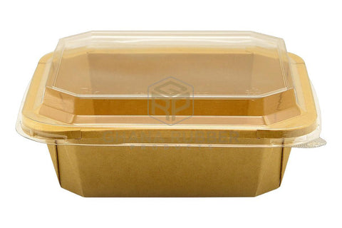 Image of Kraft Square Food Pots 1200ml + Lids
