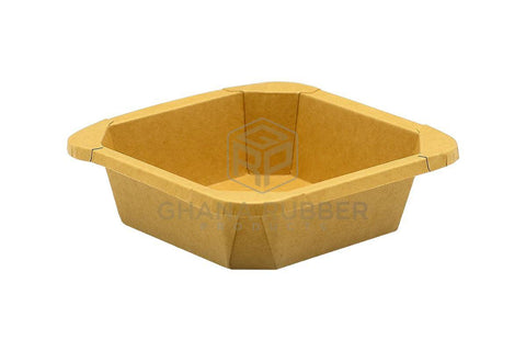 Image of Kraft Square Food Pots 300ml + Lids