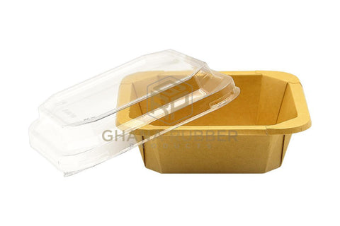 Image of Kraft Square Food Pots 500ml + Lids