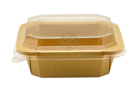 Image of Kraft Square Food Pots 650ml + Lids