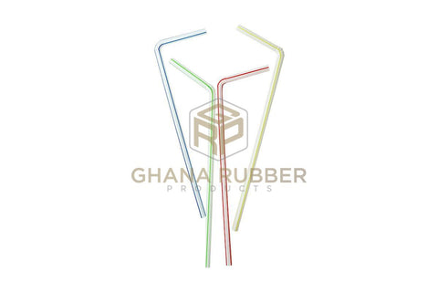 Image of Plastic Straws Wrapped Striped 6mm
