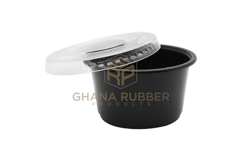 Image of Portion Salad Cups 80cc Black + Lids