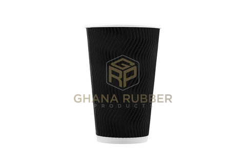 Image of Ripple Paper Cups 16oz Black (No Lids)