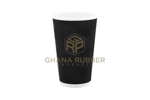 Image of Ripple Paper Cups 16oz Black (No Lids)