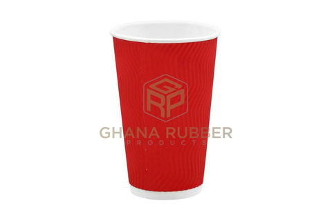 Image of Ripple Paper Cups 16oz Red (No Lids)