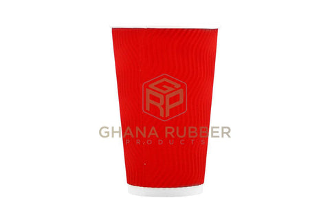 Image of Ripple Paper Cups 16oz Red (No Lids)