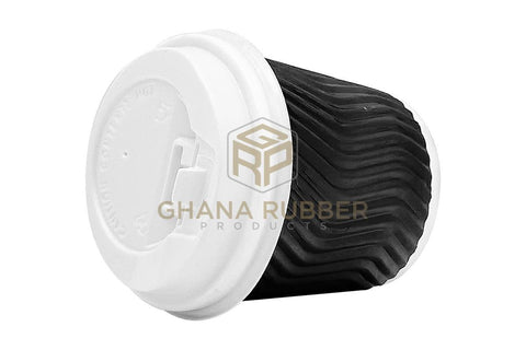 Image of Ripple Paper Cups + Lids 4oz Black