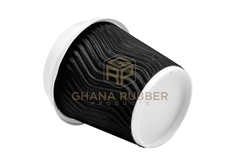 Image of Ripple Paper Cups + Lids 4oz Black