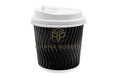 Image of Ripple Paper Cups + Lids 4oz Black