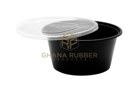 Shine Microwavable Containers Round 1250cc Black