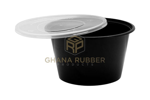 Image of Shine Microwavable Containers Round 1500cc Black