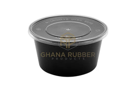 Shine Microwavable Containers Round 300cc Black