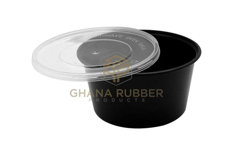 Image of Shine Microwavable Containers Round 450cc Black