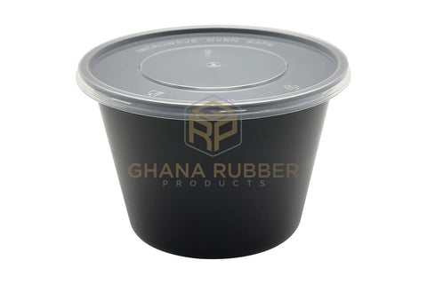 Image of Shine Microwavable Containers Round 500cc Black
