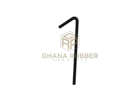 Image of Wrapped Plastic Smoothie Straws Black 8mm