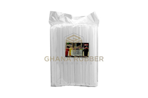 Image of Wrapped Plastic Smoothie Straws Transparent 8mm