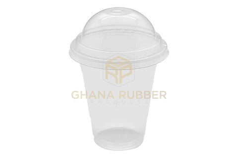 Image of Disposable Plastic Cups 250cc Transparent + Domed Lids