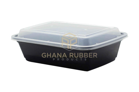 Image of 24oz Rectangle Black Microwavable Containers