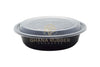 24oz Round Black Microwavable Containers