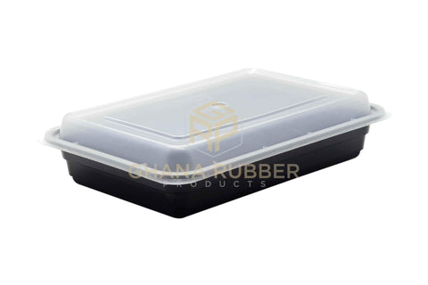 Image of 28oz Rectangle Black Microwavable Containers
