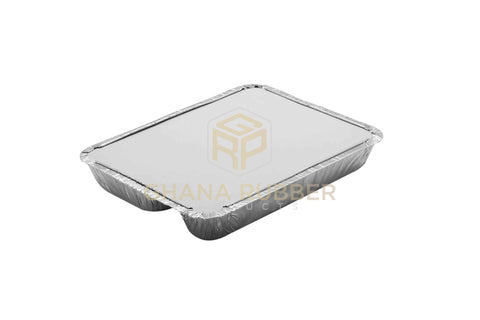 Image of 3-Section Aluminium Foil Food Containers + Lids