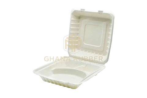 Image of 3-Section Bagasse Meal Box 9"