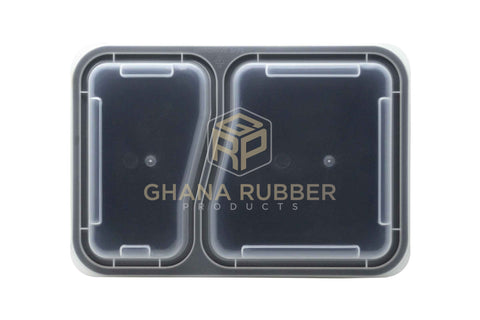 Image of 32oz 2-Section Black Microwavable Containers