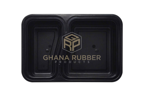 Image of 32oz 2-Section Black Microwavable Containers