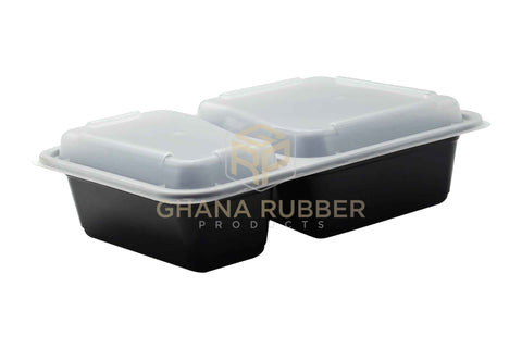 Image of 32oz 2-Section Black Microwavable Containers