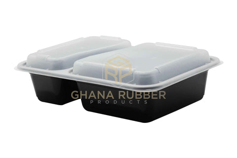 Image of 32oz 2-Section Black Microwavable Containers