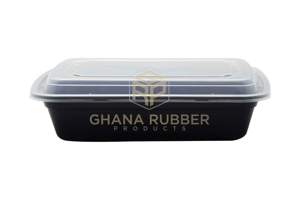 38oz Rectangle Black Microwavable Containers