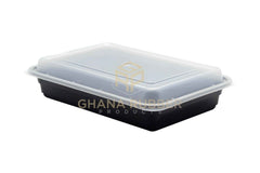 56oz Rectangle Black Microwavable Containers