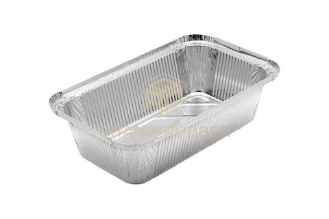 Image of Aluminium Foil Food Containers + Lids Large Deep 8777