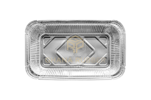 Image of Aluminium Foil Food Containers + Lids Large Deep 8777