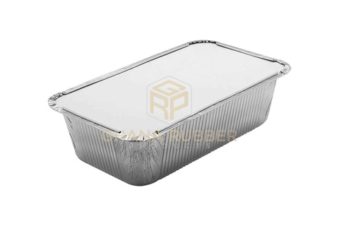 Image of Aluminium Foil Food Containers + Lids Large Deep 8777
